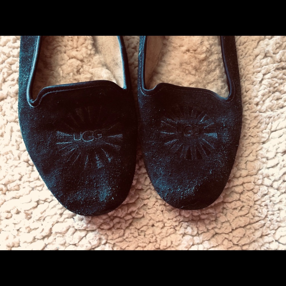 Black UGG Alloway suede loafer flats Size 8